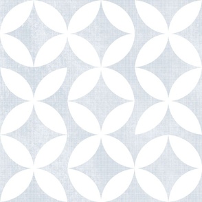 Muted Geometric Circle Flowers Soft Grey Blue