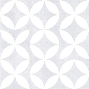 Muted Geometric Circle Flowers Soft Grey