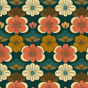 seventies abstract floral pattern