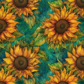 batik sunflowers