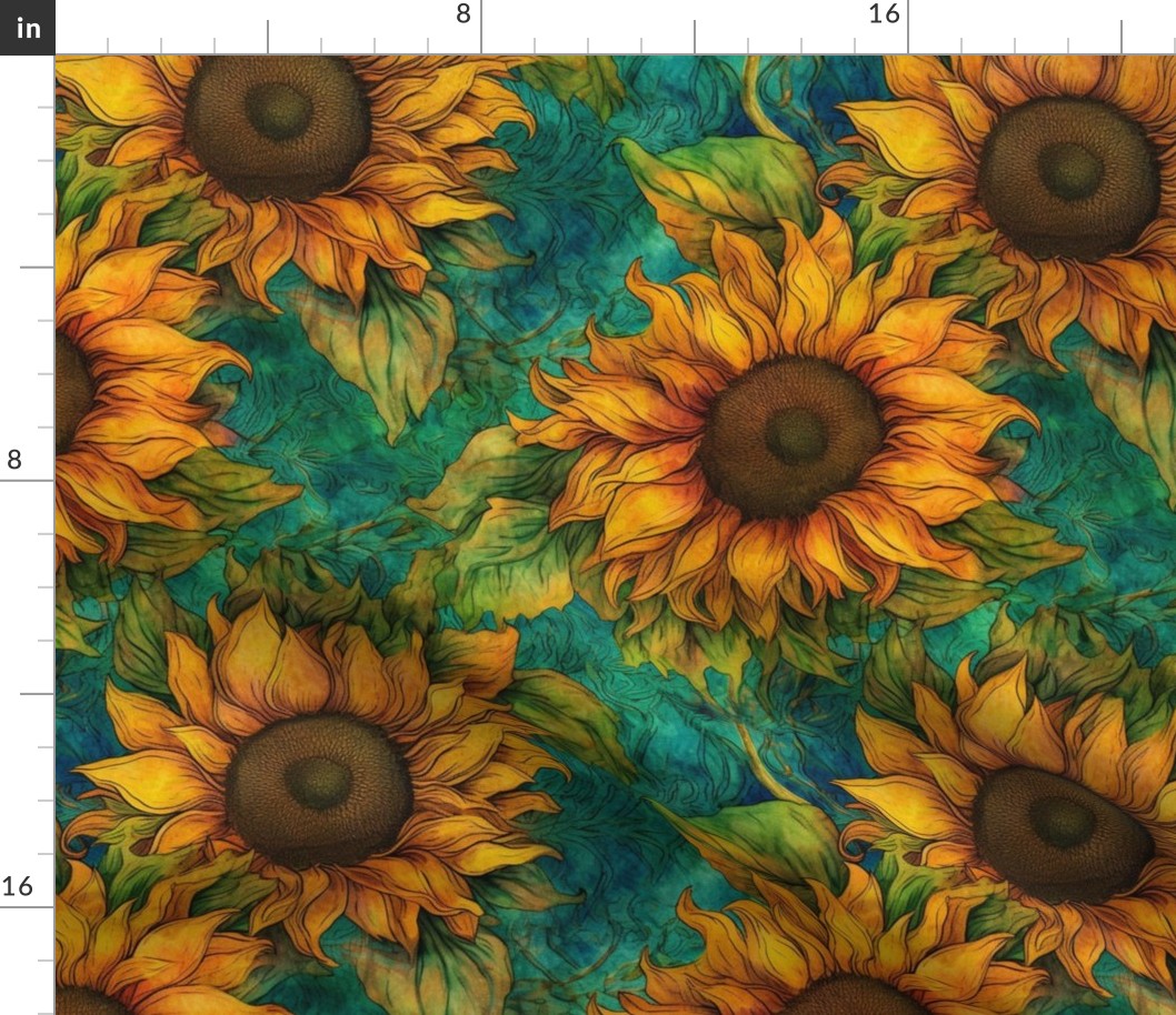 batik sunflowers
