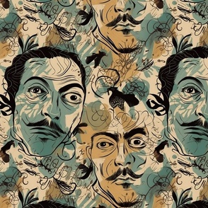 surrealism with the mustache man 