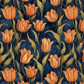 peach and orange tulips