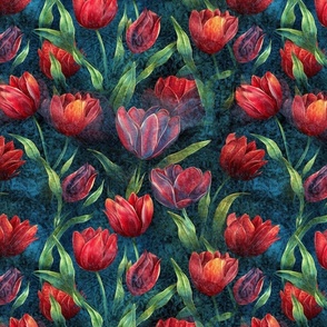 lush red tulips