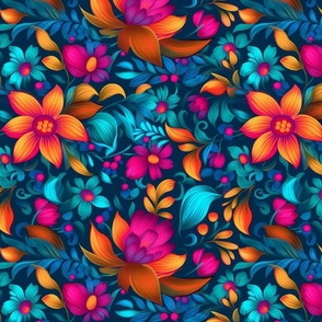 vibrant tropic floral in bloom