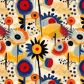 wassily kandinsky sunflowers in primary colors