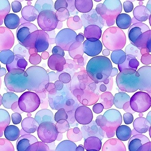 watercolor bubbles in purple and blue 