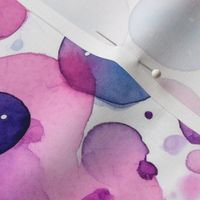 watercolor bubbles in purple and blue and magenta