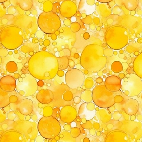 watercolor bubbles in yellow
