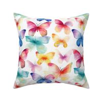 watercolor butterflies in rainbow hues