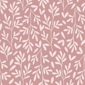 Medium Scale // Vintage Leaves on Carnation Pink
