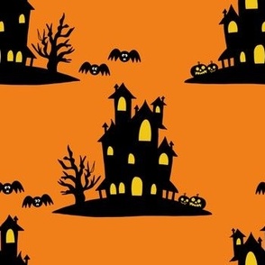 Halloween Haunted House Orange