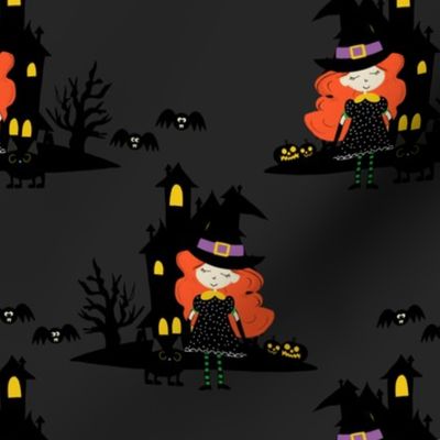 Halloween Haunted Witch House Black