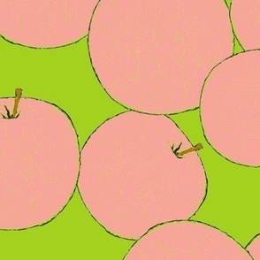 Apples -Pink on Green