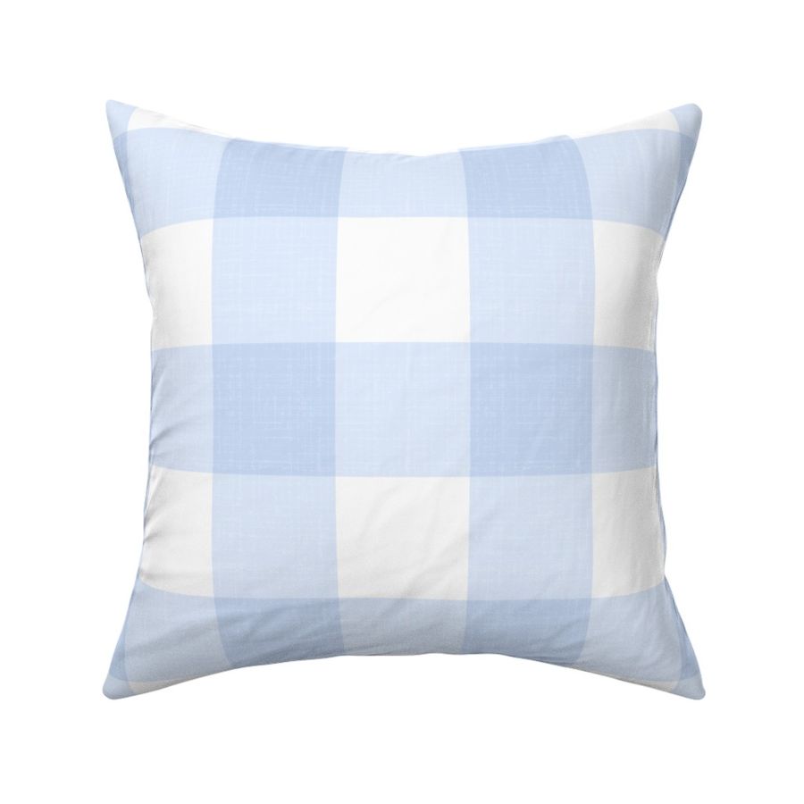 Medium Scale Baby Blue Chambray Textured Gingham (Medium)