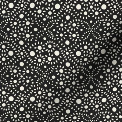 hand drawn pattern dots _ creamy white, raisin black _ black and white polka dots