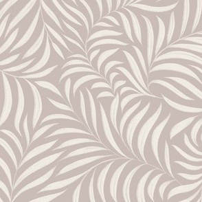Leaves - creamy white_ silver rust blush 02 - tropical botanical