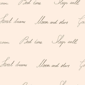 Jumbo – handwritten phrases with vintage touch  – cream and brown