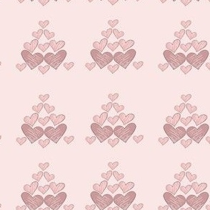Small – sweet textured hearts – blush, pink