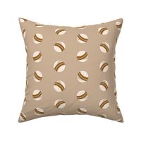 Medium – cute boy’s design with vintage ball  – beige and terracotta
