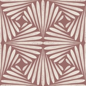 scallop fans ogee _ copper rose pink_ creamy white _ art deco geometric