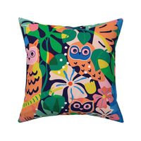 Multicolor - Medium - Maximalist Moody Owl Jungle Wallpaper ©designsbyroochita