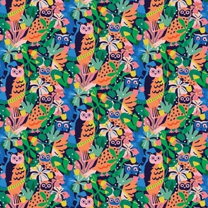 Multicolor - Small - Maximalist Moody Owl Jungle ©designsbyroochita