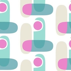 Contemporary cylinder / multicolored / white background