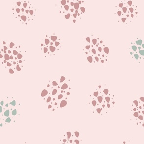 Jumbo – minimalist abstract ink spots – blush pink, pink, pastel green