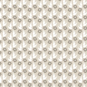 Flowers - Neutral Gray Repeat Tile