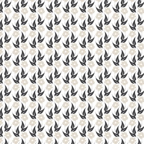 Flowers- Gray Contrast Repeat Tile