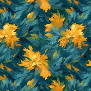 yellow floral impasto