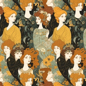 Art Nouveau Golden Godesses 6