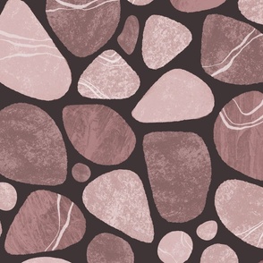 Pebble Serenity Stone Pattern Beauty Of Nature In Neutral Puce Pink Colors  Large Scale