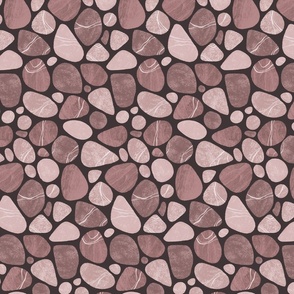 Pebble Serenity Stone Pattern Beauty Of Nature In Neutral Puce Pink Colors Smaller Scale