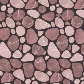Pebble Serenity Stone Pattern Beauty Of Nature In Neutral Puce Pink Colors Medium Scale