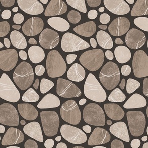 Pebble Serenity Stone Pattern Beauty Of Nature In Neutral Brown Beige Colors Medium Scale