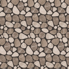 Pebble Serenity Stone Pattern Beauty Of Nature In Neutral Brown Beige Colors Smaller Scale