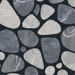 Pebble Serenity Stone Pattern Beauty Of Nature In Neutral Colors Grey Large Scale