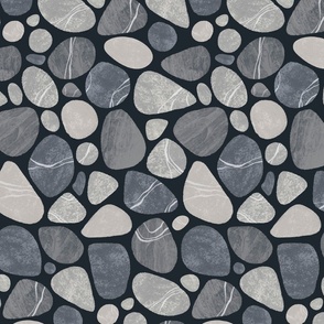 Pebble Serenity Stone Pattern Beauty Of Nature In Neutral Colors Grey Medium Scale
