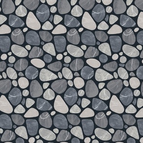 Pebble Serenity Stone Pattern Beauty Of Nature In Neutral Colors Grey Smaller Scale