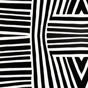 Black And White African Inspired Tribal Pattern 6 Smaller Scale