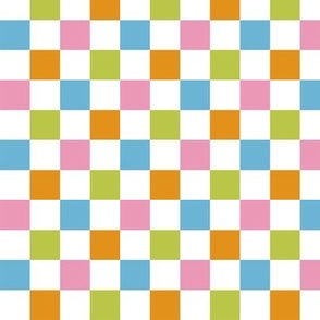 Mini Multi Checkered Pattern (pink/orange/green/blue)