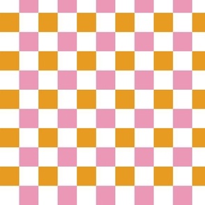 Mini Multi Checkered Pattern (pink/mustard yellow/orange)