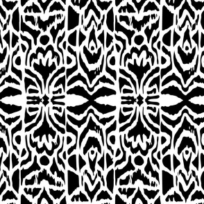 striped boho abstract in black and white by rysunki_malunki