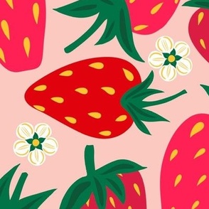 Wild Strawberries On Blush Large