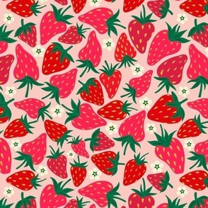 Wild Strawberries On Blush Small