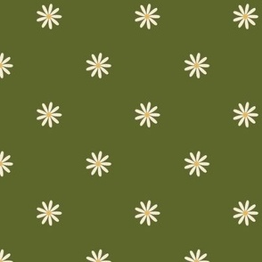 XS ✹ Traditional Daisies in Olive Green