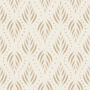 Dots and Fronds _ cream white_ lion gold mustard brown _ traditional