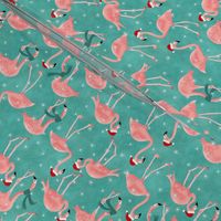 Retro Christmas Flamingos Small